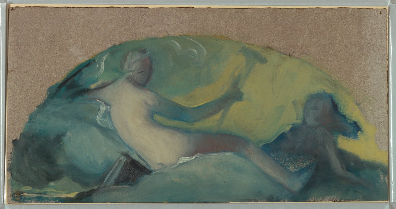 Study for a Tympanum with Reclining Figure, late 19th century by Pierre Victor Galland