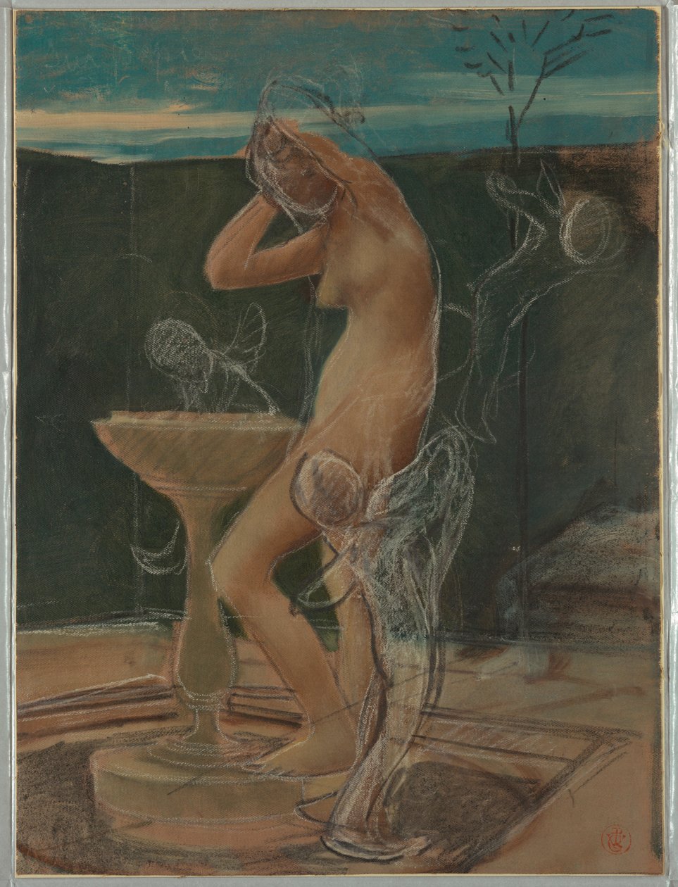 Study of a Woman at Her Bath, late 19th century by Pierre Victor Galland