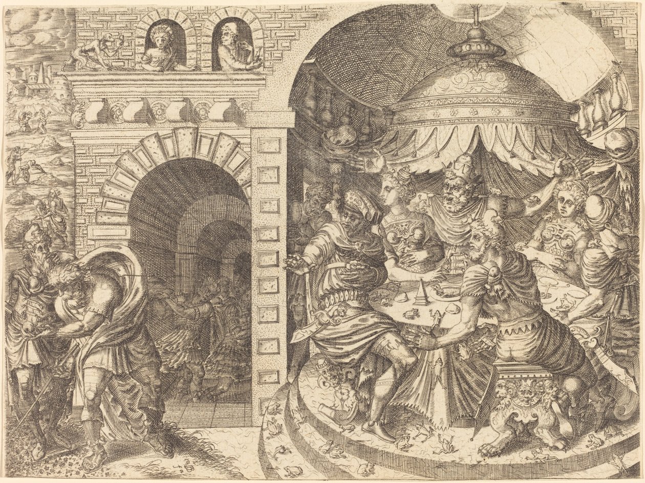 Pharaoh and the Plague of Frogs by Pierre Woeiriot