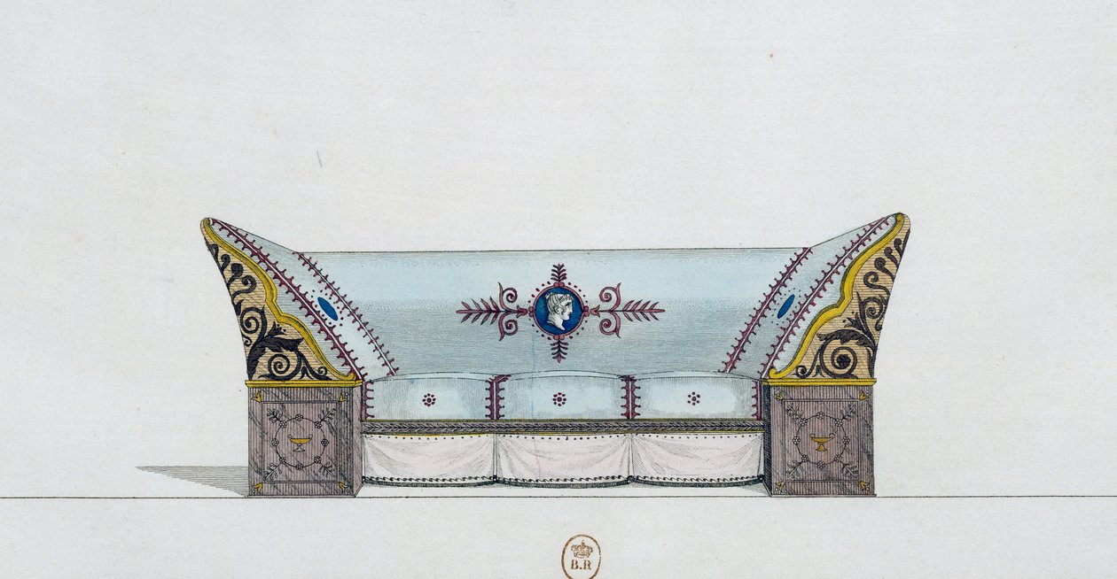 Sofa, Plate 106, Illustration from Collection de Meubles et Objects de Gout by Pierre de La Mesangere