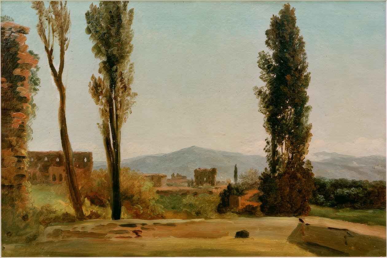 In the Farnese Gardens: The Three Poplars and the Monte by Pierre de Valenciennes