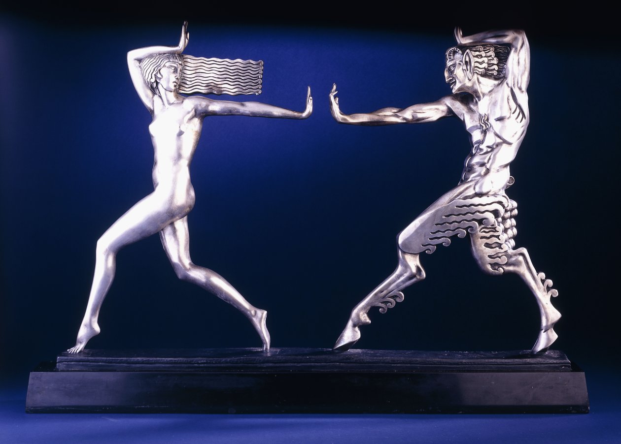 Nymph and Faun group by Pierre le Faguays
