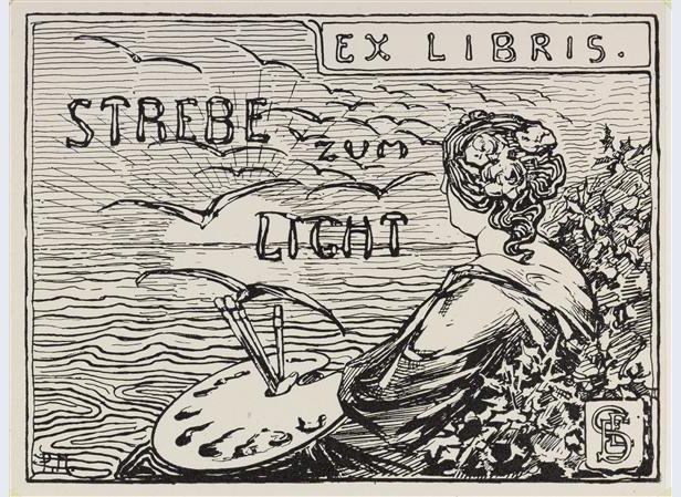 Ex Libris for Emmy E. Seelig by Piet Mondrian