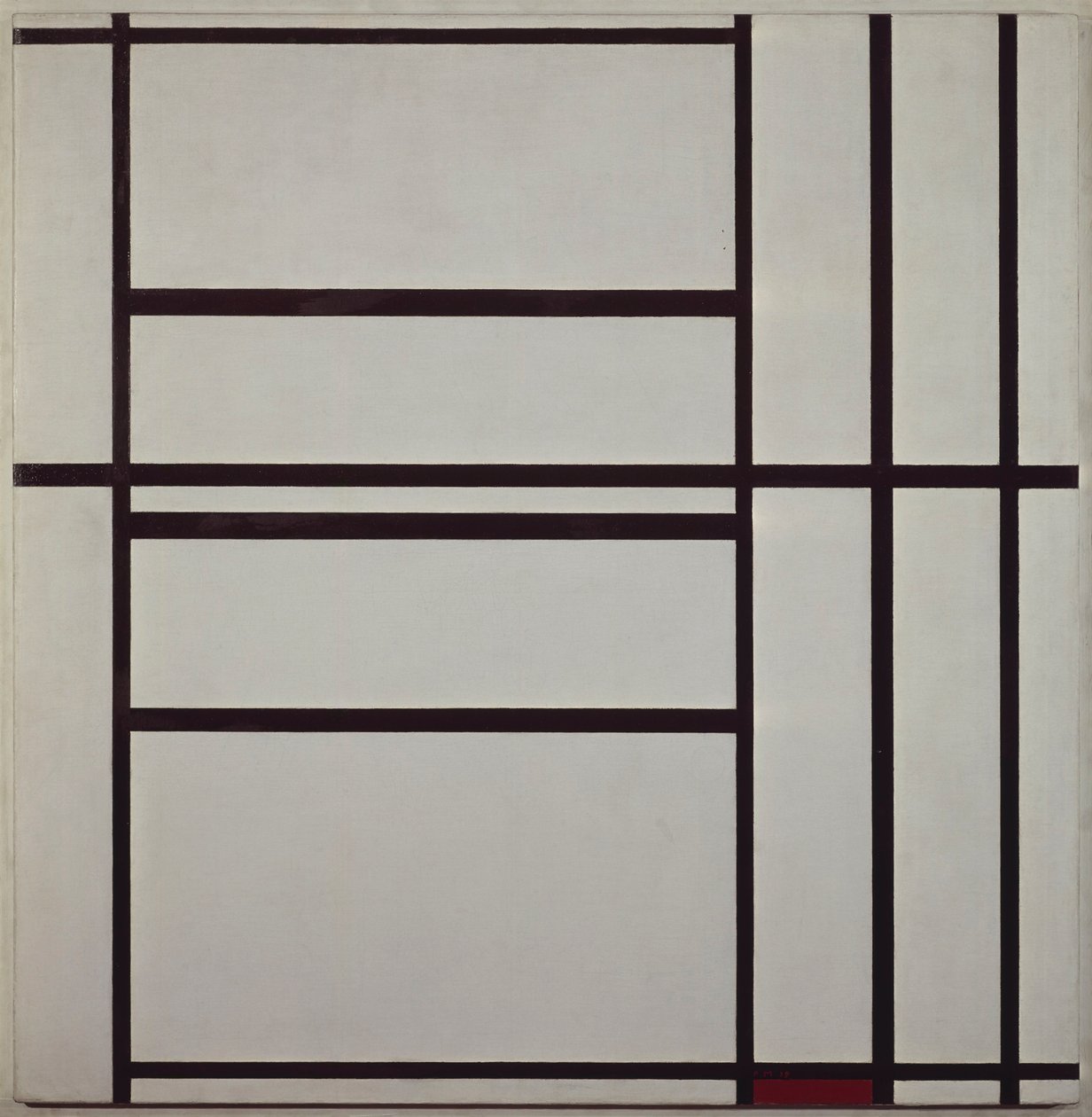 Composition No 1 with Grey and Red 1938-1939 by Piet Mondrian