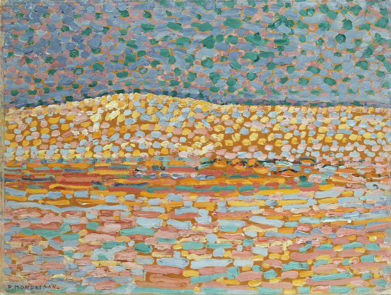 Pointillist Dune Study, Crest at Left by Piet Mondrian