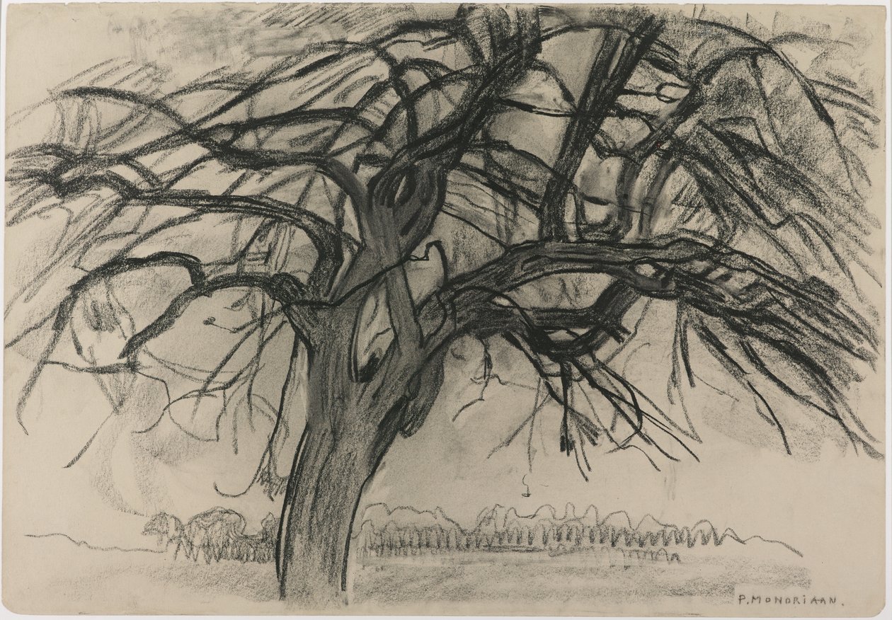 Preliminary Study for Evening: The Red Tree, 1908 by Piet Mondrian