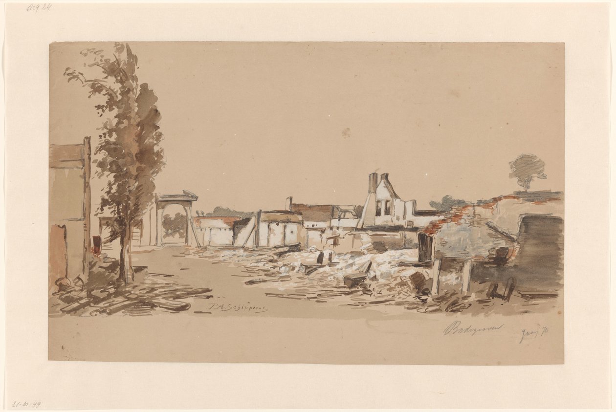 Ruins of Bodegraven After the Fire of May 31, 1870 by Piet Schipperus
