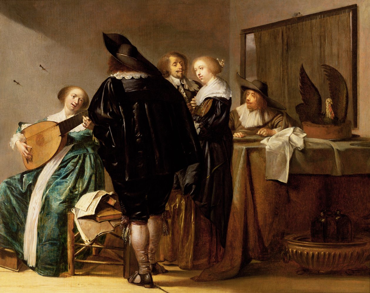 An Elegant Company in an Interior by Pieter Codde