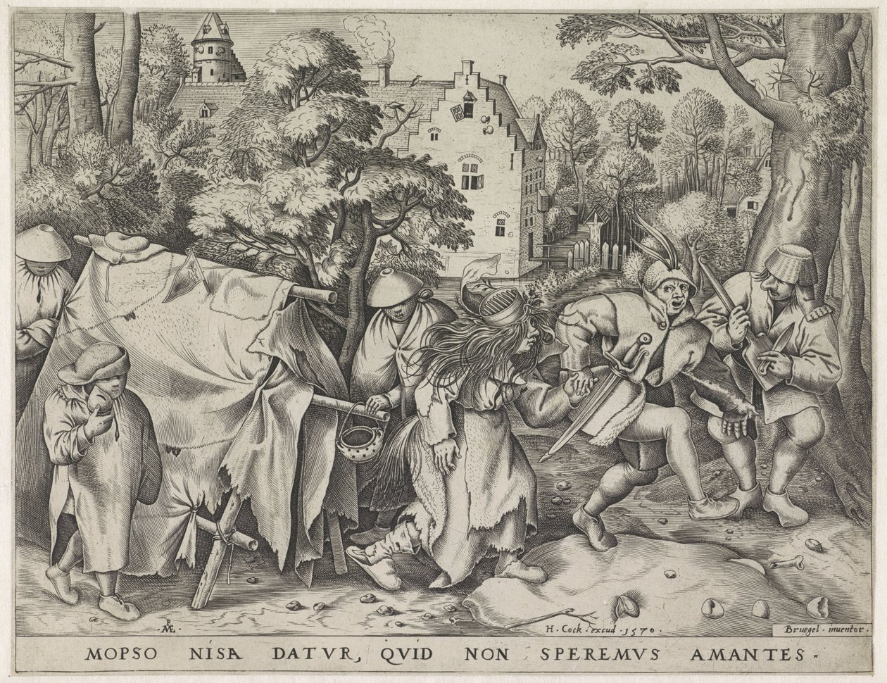 Dirty bride or the wedding of Mopsus and Nisa, engraved by Pieter van der Heyden, 1570 by Pieter The Elder after Brueghel