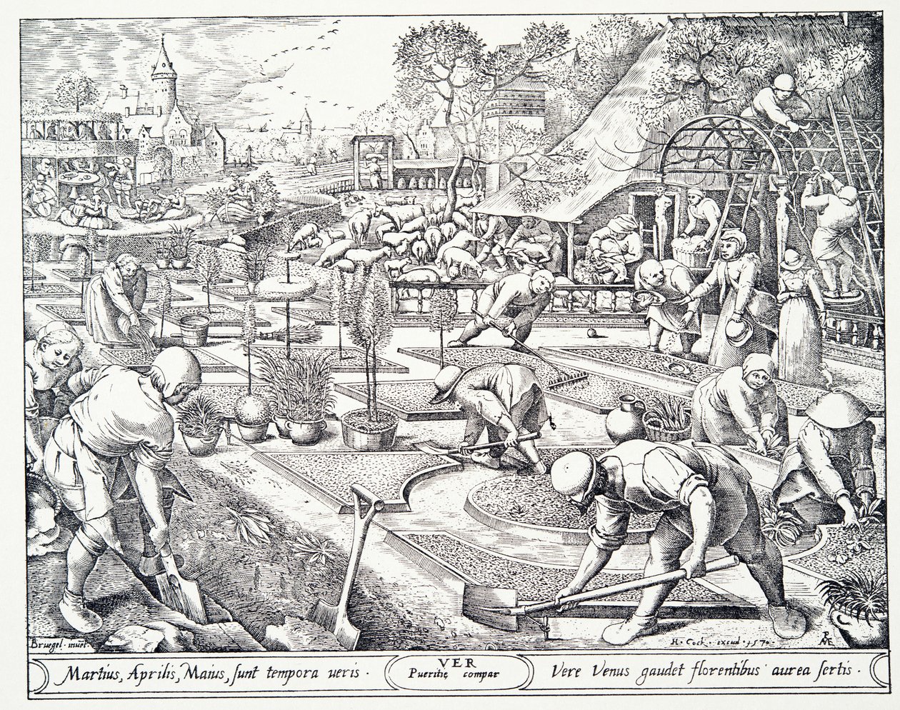 Spring (engraved by Visscher) by Pieter Bruegel the Elder