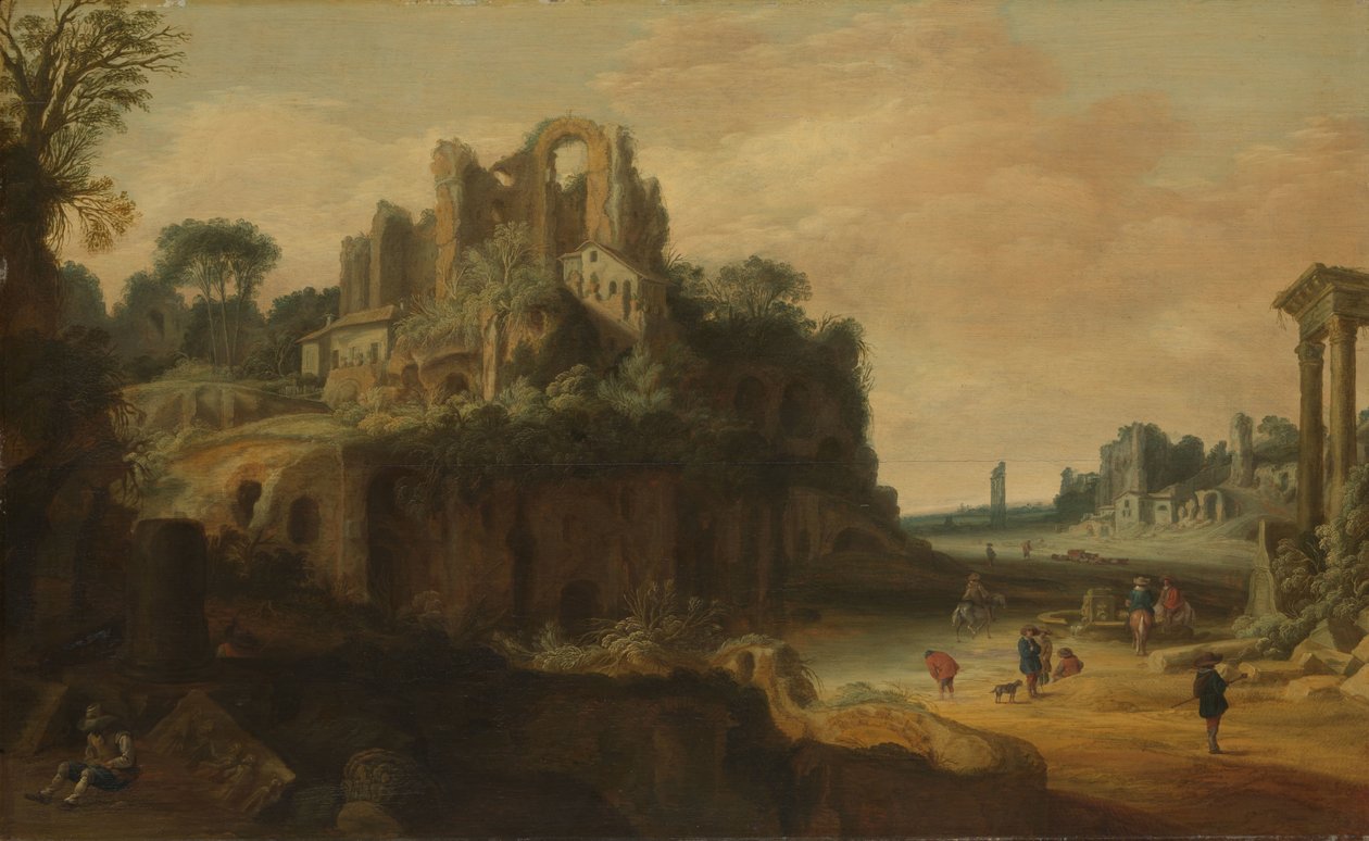 Roman Landscape with Ruins by Pieter Anthonisz van Groenewegen