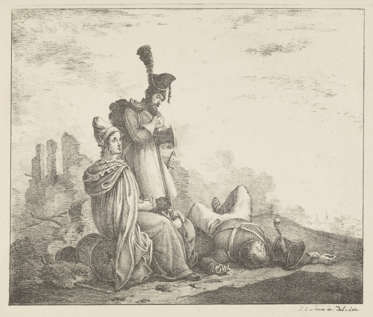 Mourning Group by Dead Soldier by Pieter Bartholomeusz. Barbiers