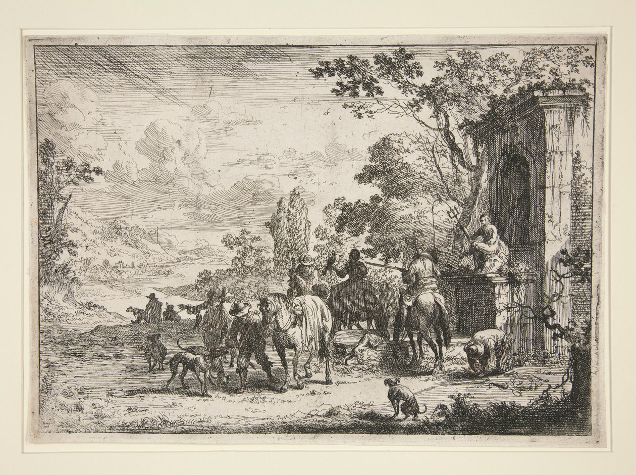 The Resting Sportsman Near the Fountain of Neptune by Pieter Bout