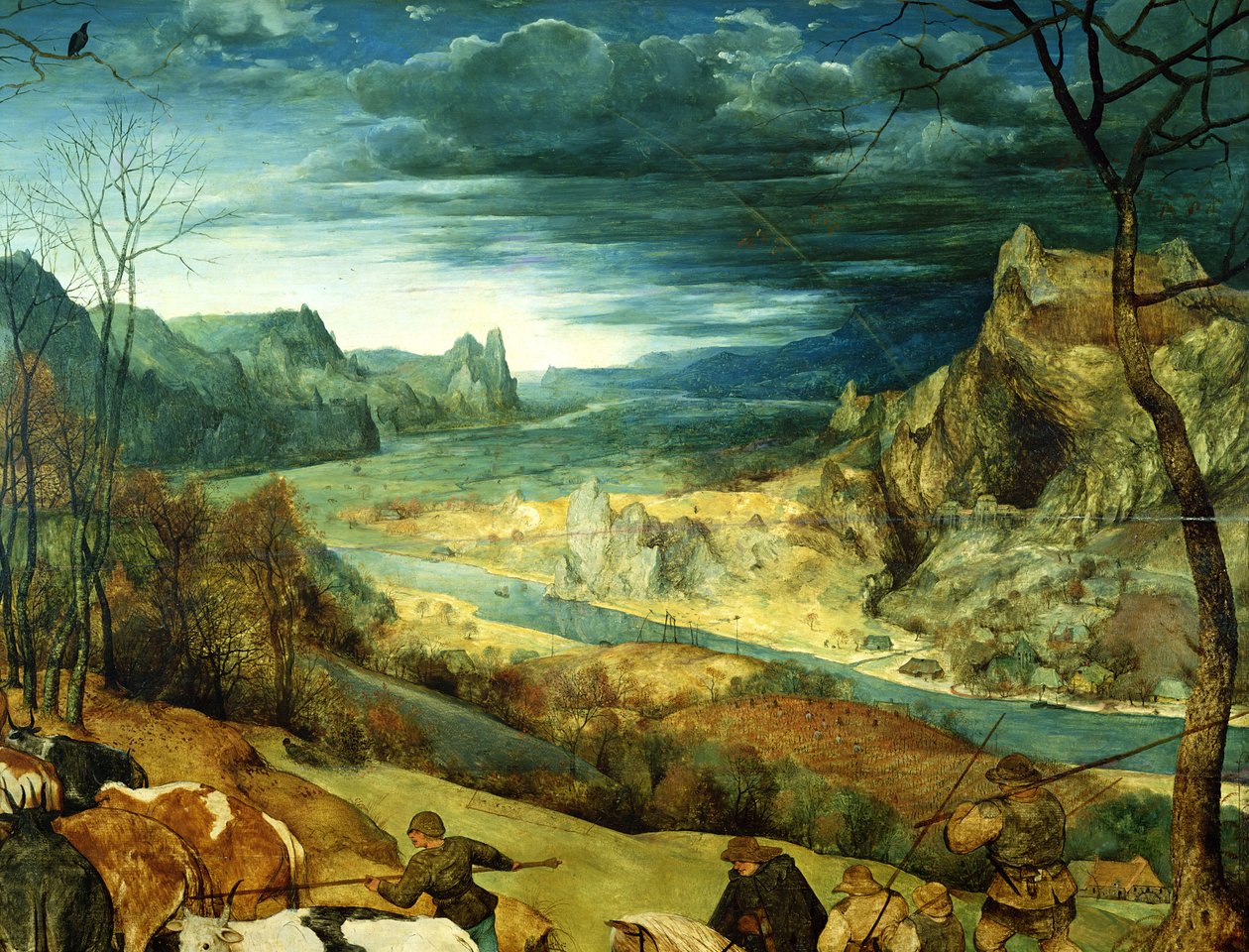 The Return of the Herd Autumn (detail) by Pieter Bruegel the Elder