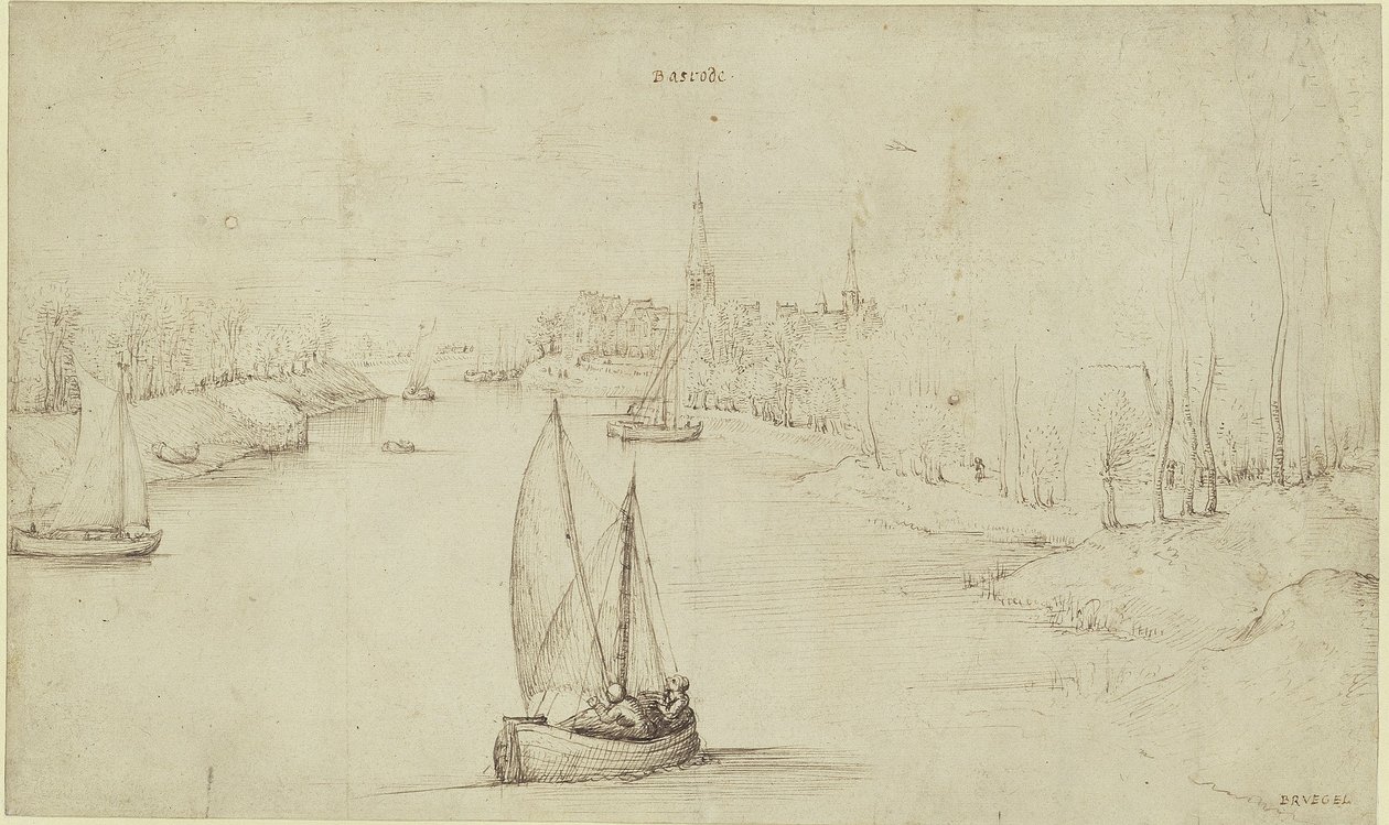 River Landscape Basrode by Pieter Brueghel the Elder