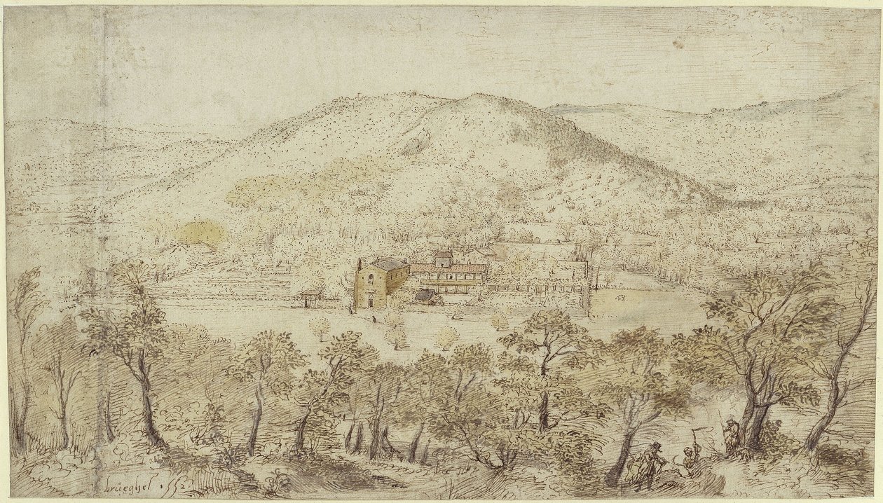 Southern Hilly Landscape with Convent Buildings by Pieter Brueghel the Elder
