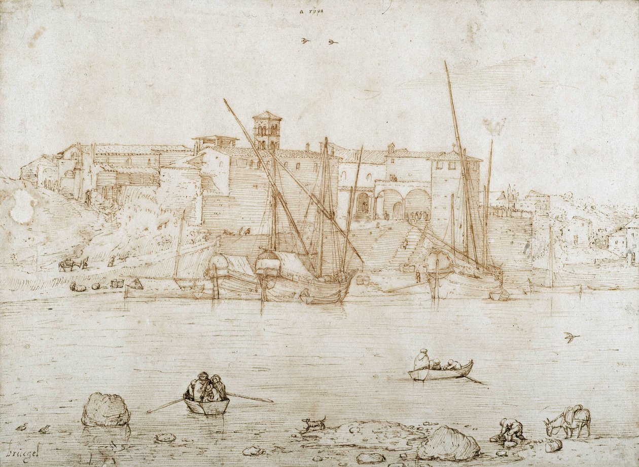 View of the Ripa Grande in Rome by Pieter Brueghel the Elder