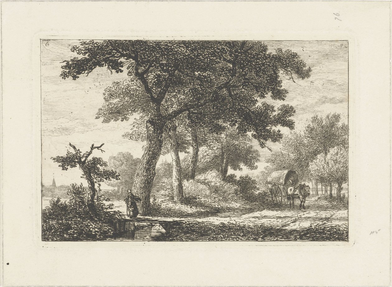 Landscape with Covered Wagon by Pieter Casper Christ