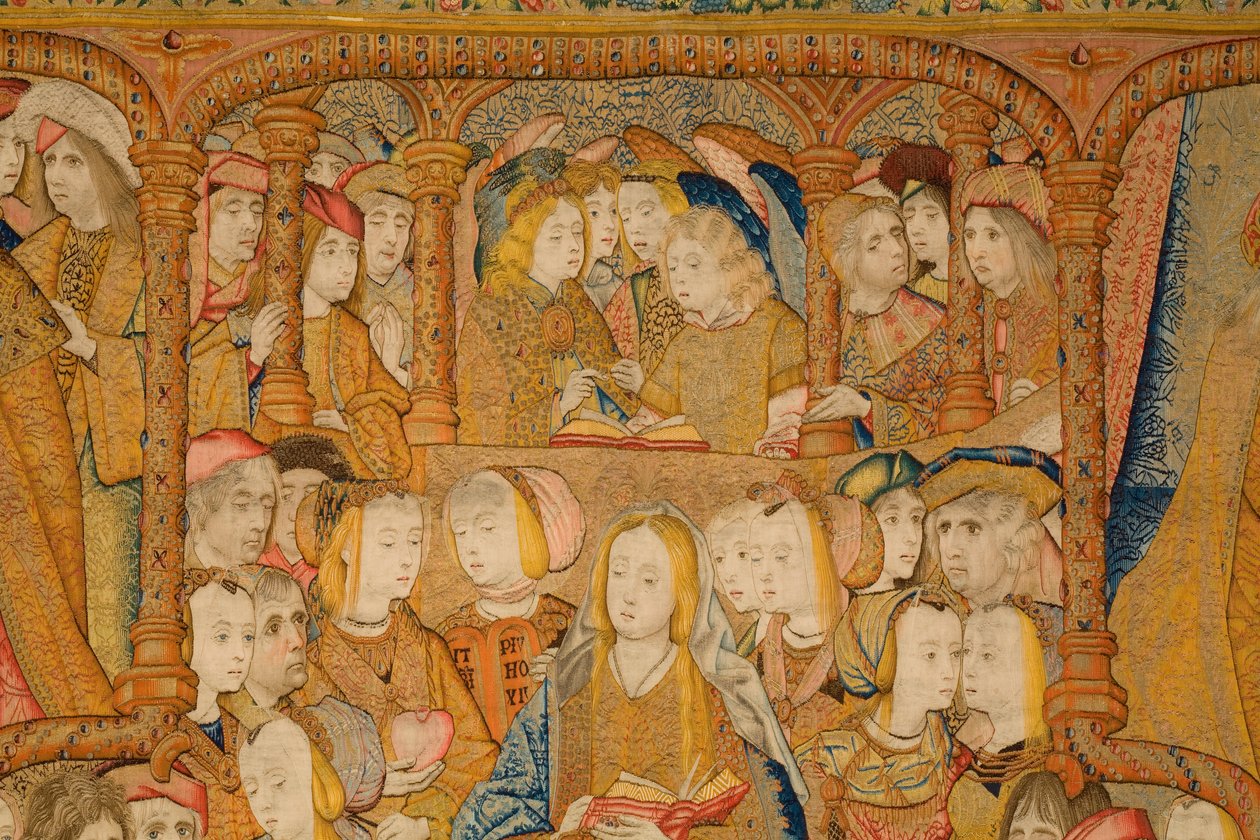 Flemish tapestry. Annunciation. (detail) c.1502-04 by Pieter Coecke van Aelst