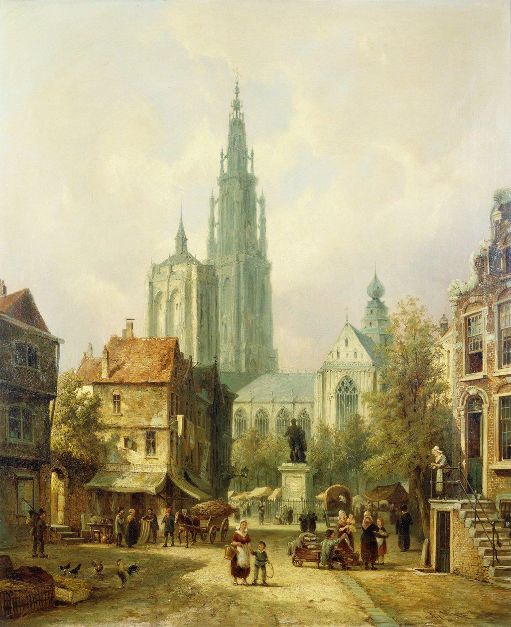 A View of Antwerp by Pieter Cornelis Dommershuijzen
