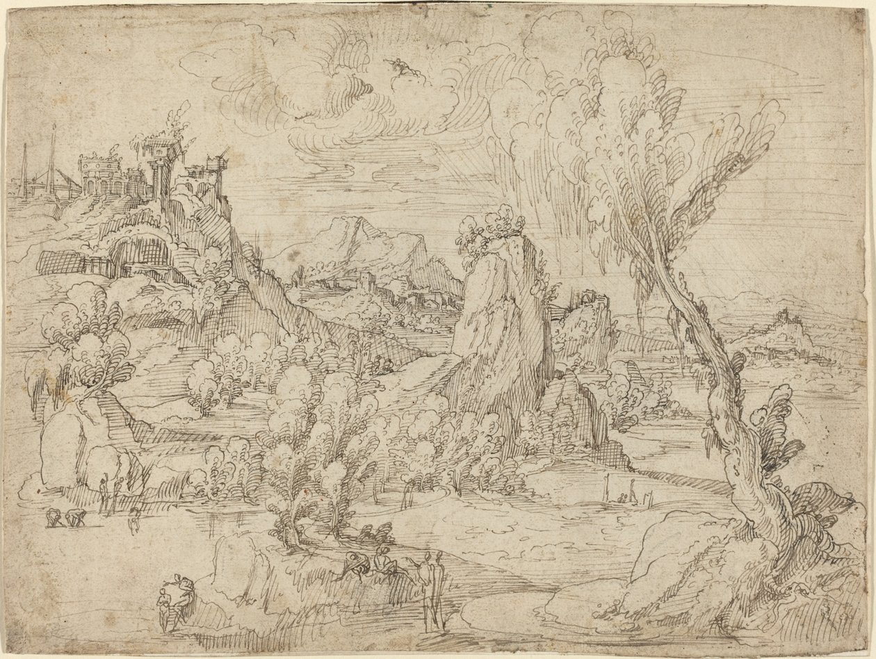 Landscape with the Baptism of Christ by Pieter Cornelisz Kunst