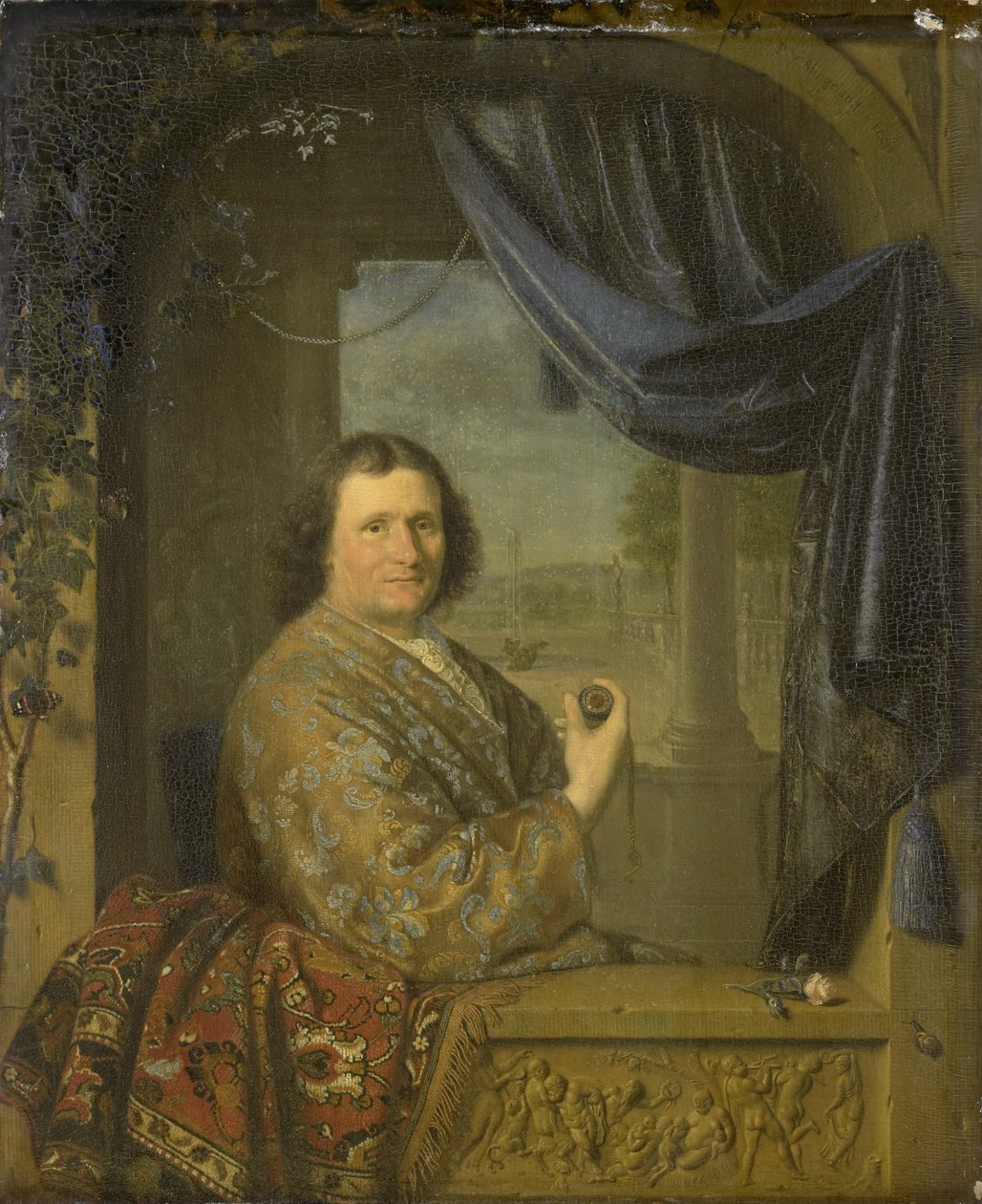 Portrait of a Man holding a Watch, 1688 by Pieter Cornelisz Slingelandt van