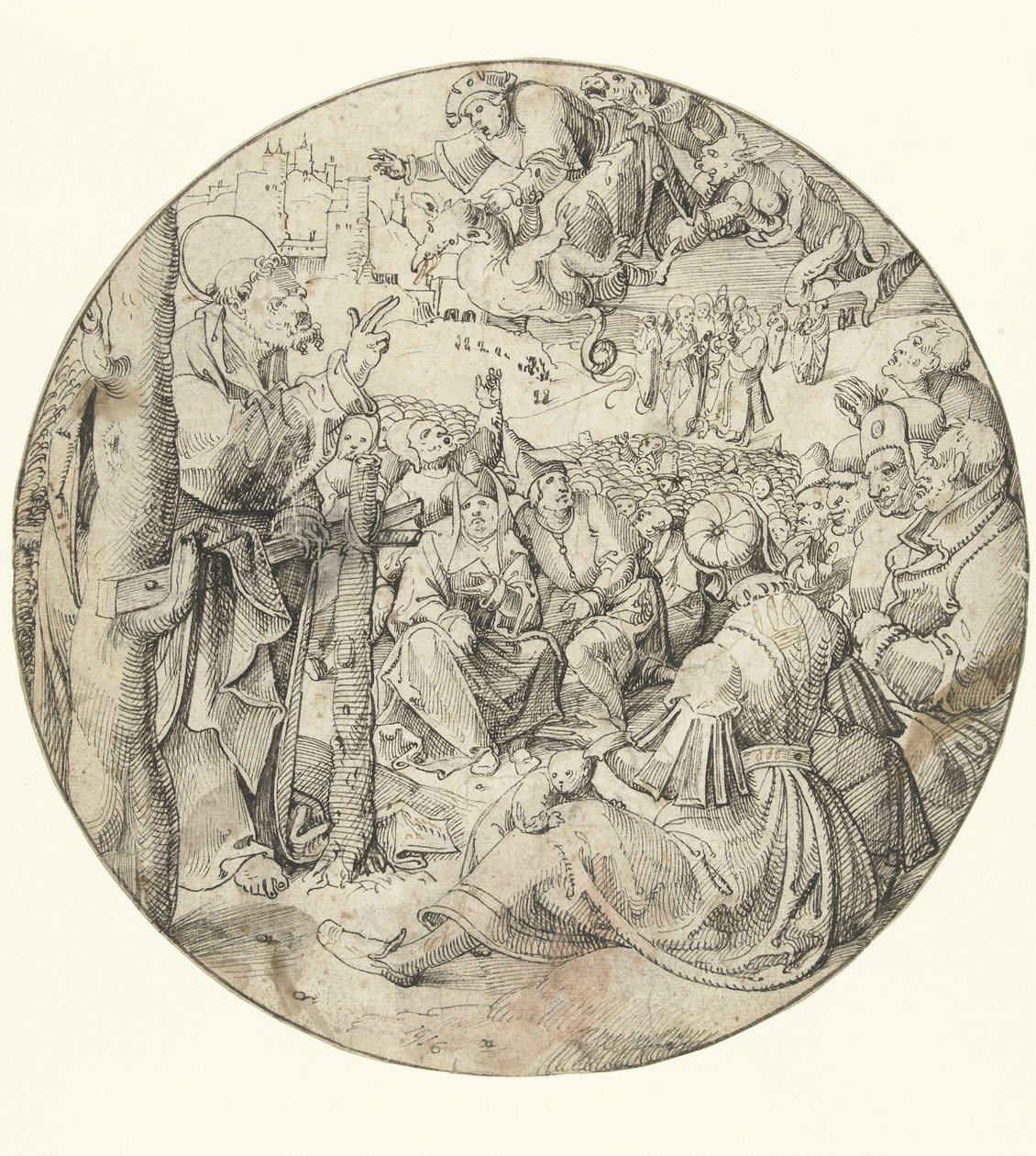Peter Causes the Fall of Simon the Sorcerer by Pieter Cornelisz. genaamd Kunst