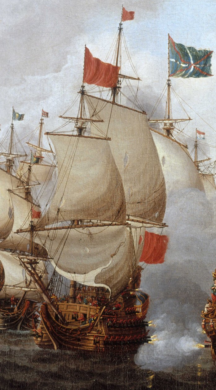 HMS Royal Oak (1664) - The Four Days Fight, 1-4 June 1666 (Cropped) by Pieter Cornelisz van Soest