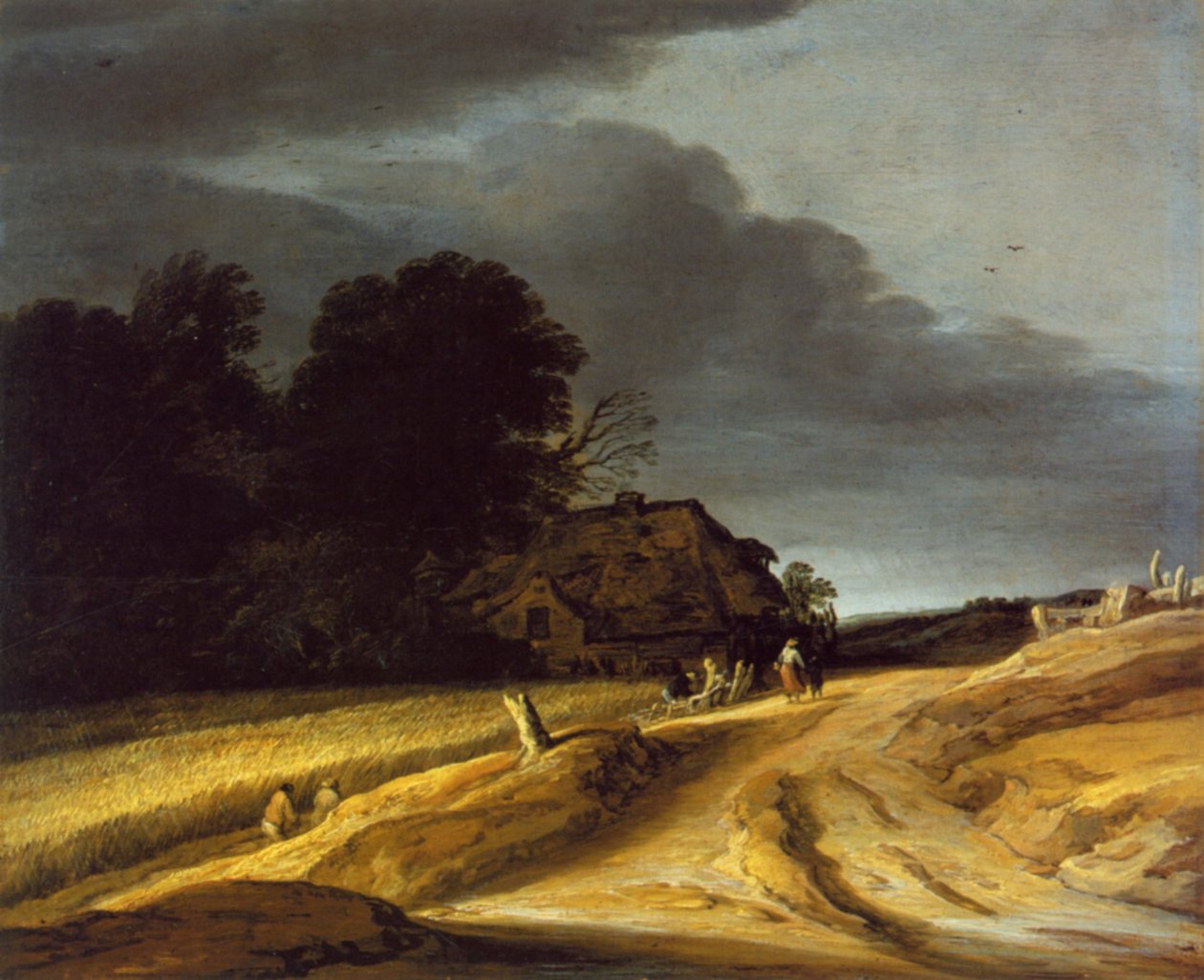 Landscape with Field Path and Farmhouse by Pieter Dircksz Santvoort