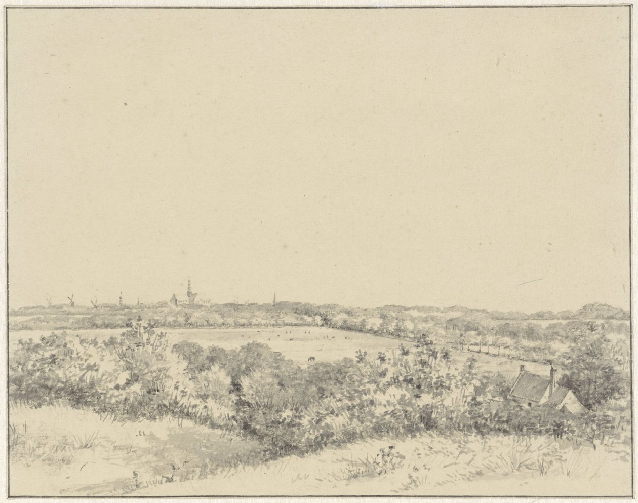 View of Haarlem from the Dunes by Pieter Ernst Hendrik Praetorius