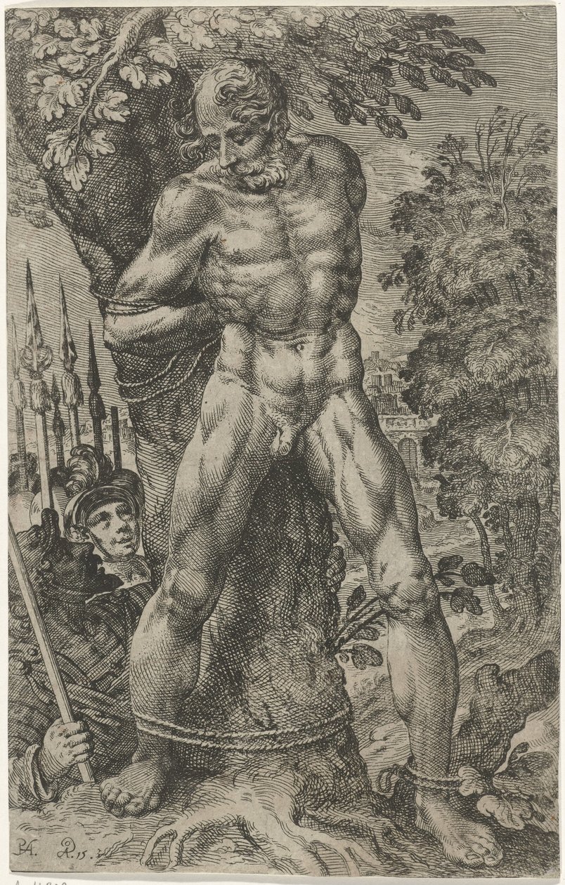 Achior Tied to a Tree by Pieter Feddes van Harlingen
