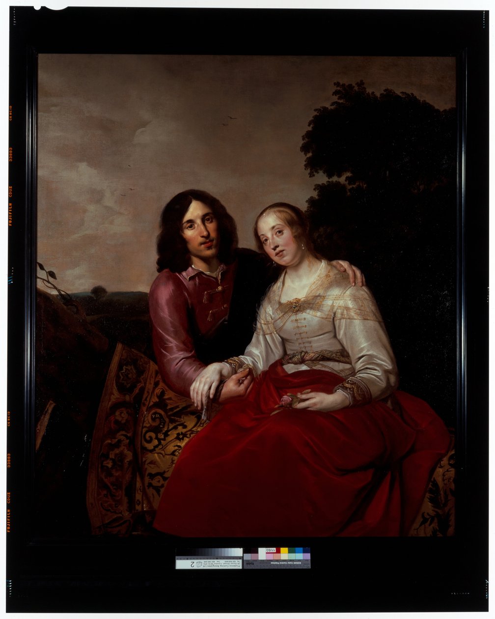 A Marriage Portrait of a Young Couple in a Landscape Setting by Pieter Fransz. de Grebber