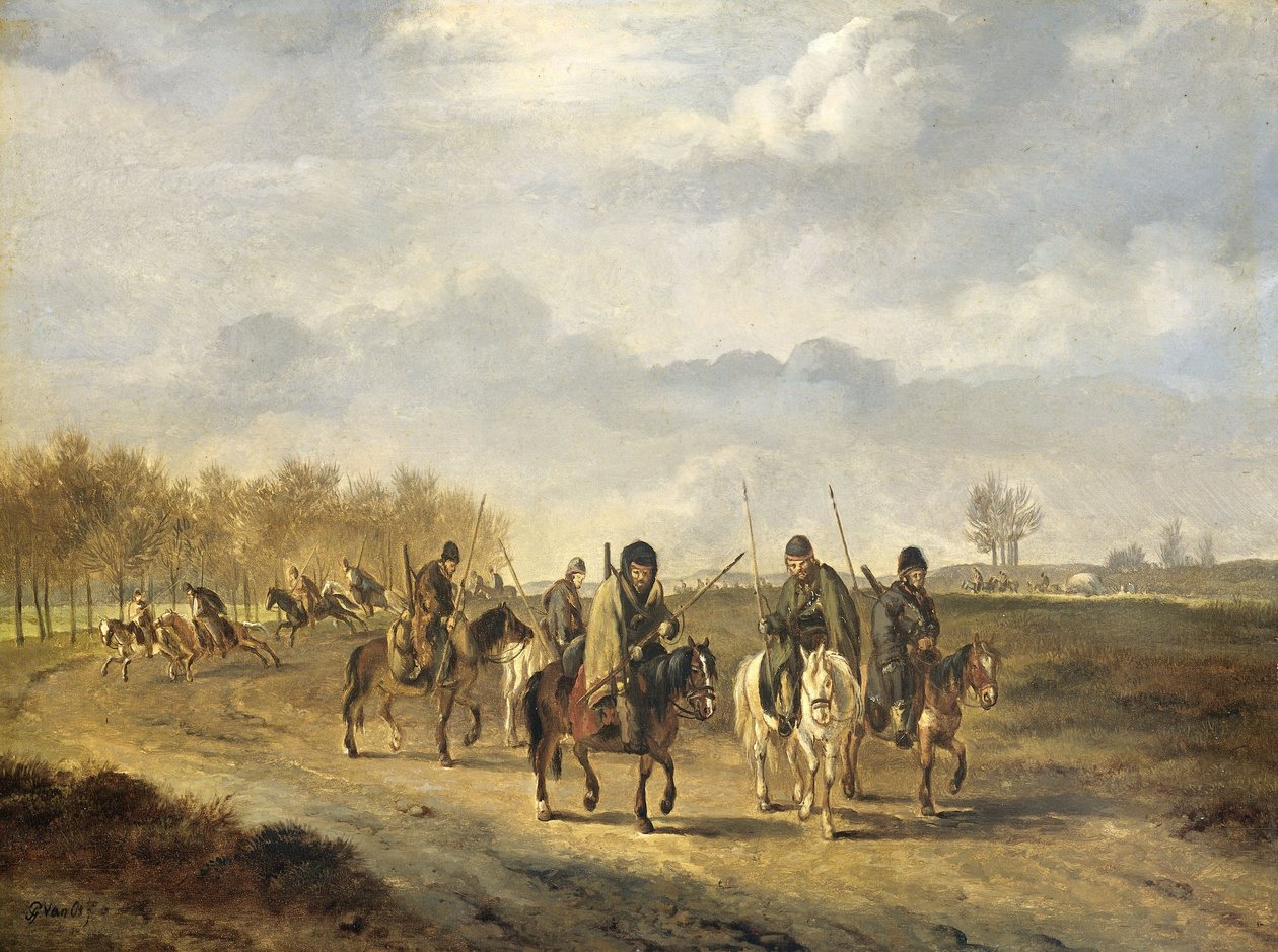 Cossacks on a Country Road Near Bergen in North Holland by Pieter Gerardus van Os