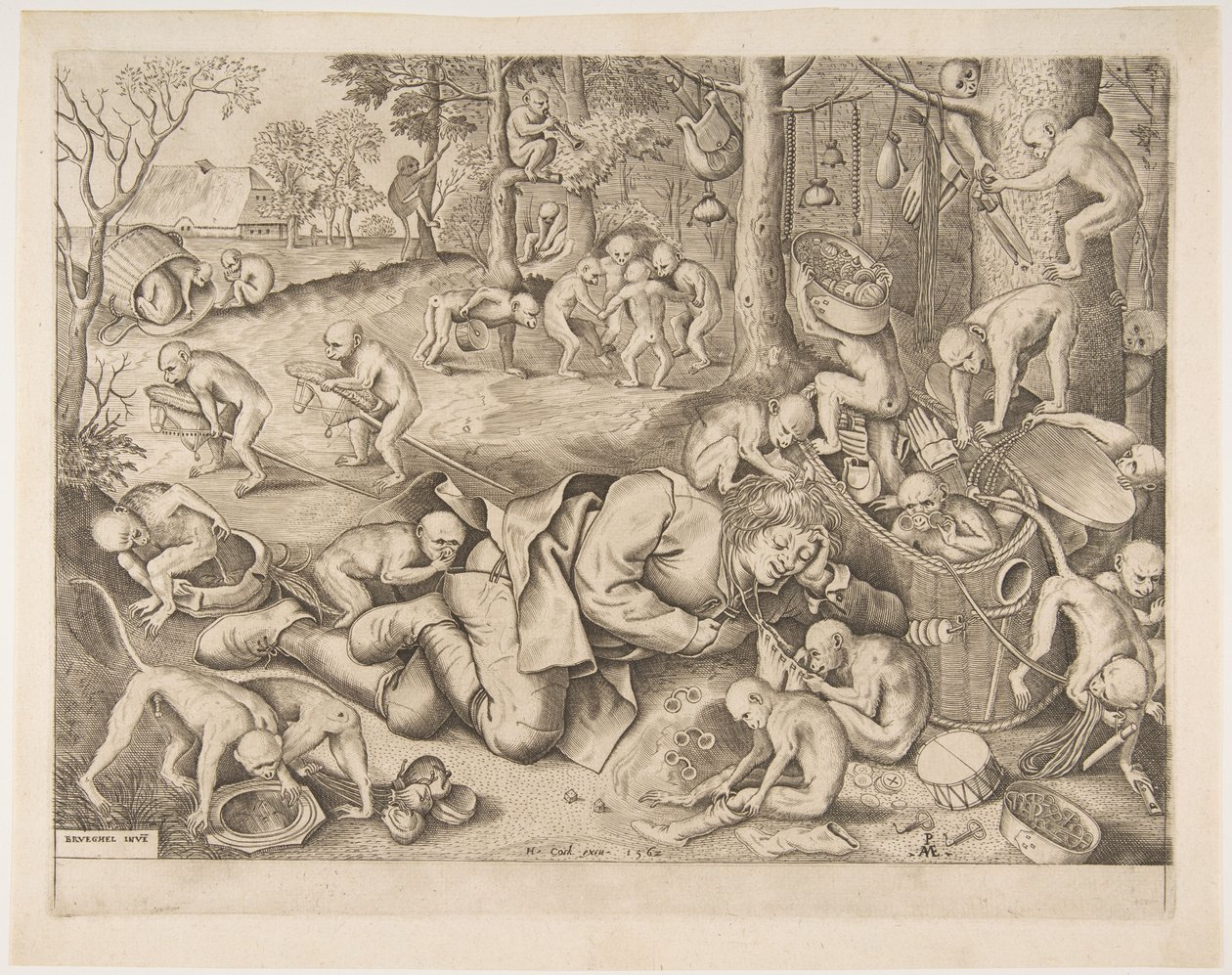 The Merchant Robbed by Monkeys by Pieter Heyden van der