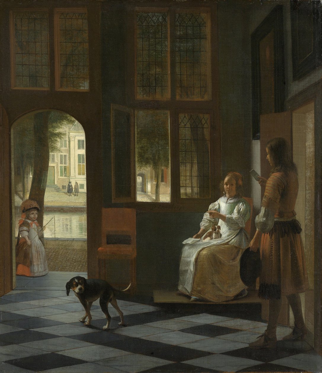A Woman Directing a Young Man With a Letter by Pieter Hooch de