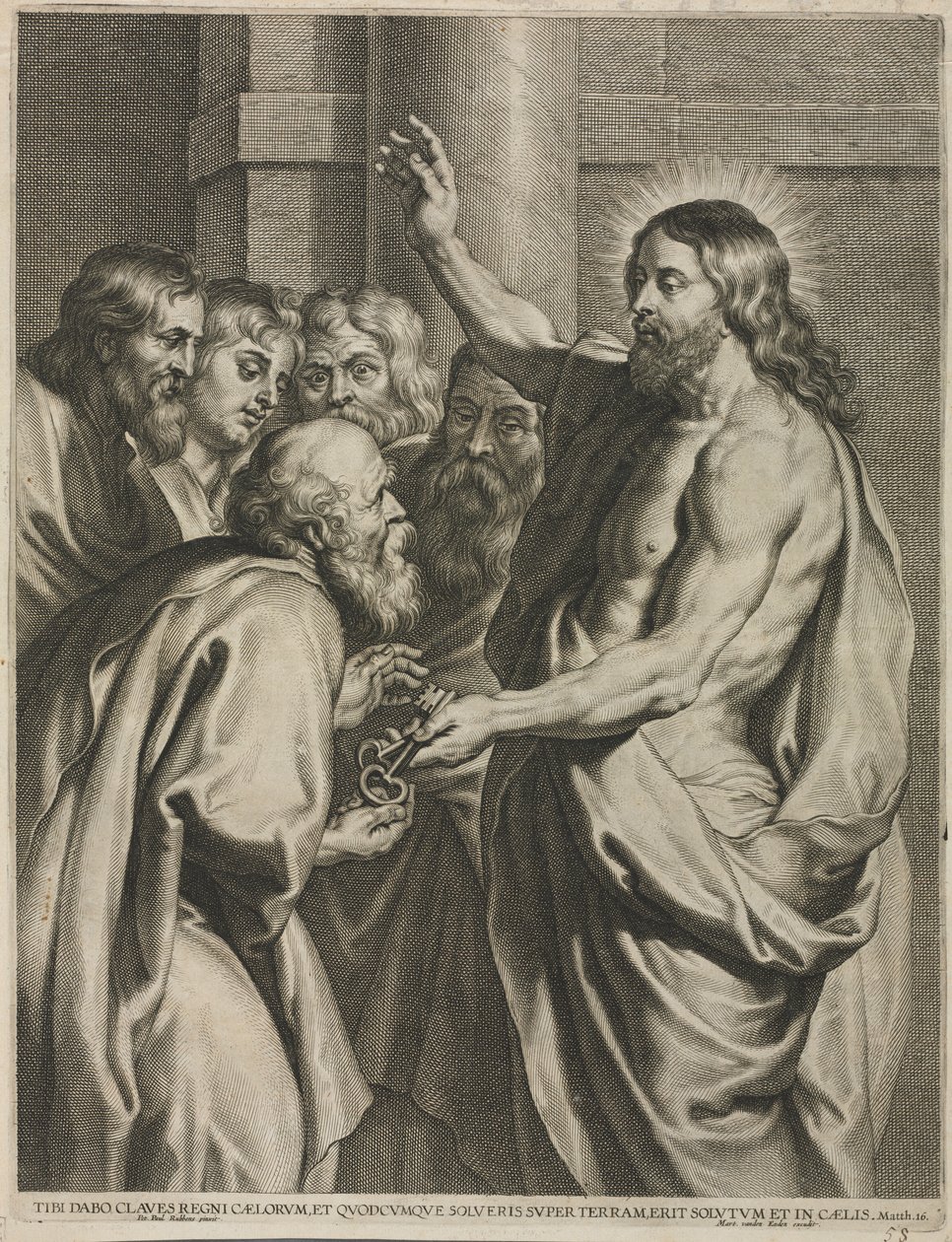 Christ Giving the Keys to Peter by Pieter I de Jode
