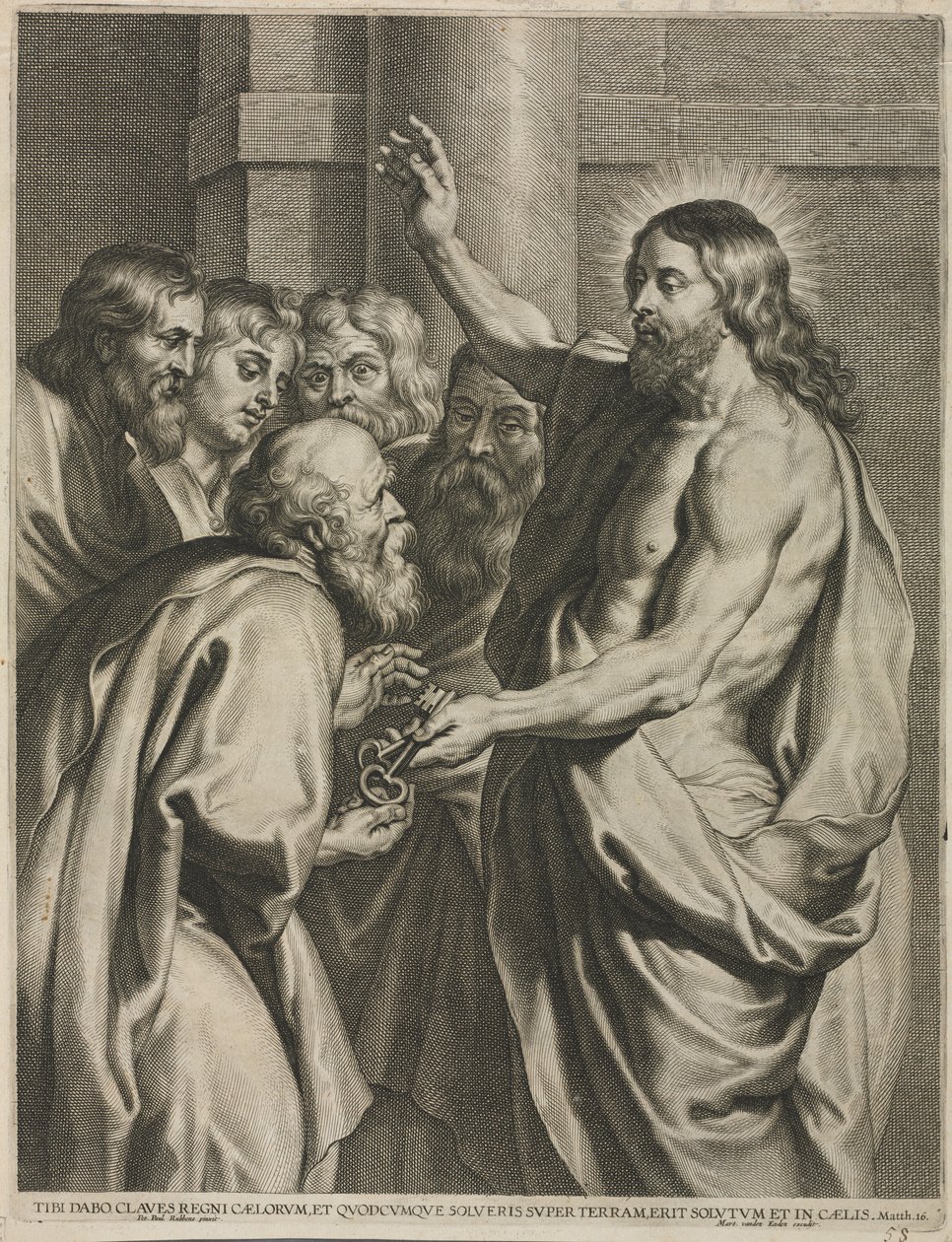 Christ Giving the Keys to Peter by Pieter I de Jode