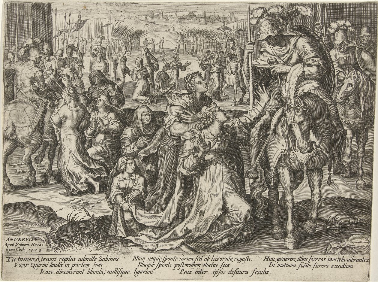 Reconciliation between the Sabines and the Romans (series title) by Pieter Jalhea Furnius