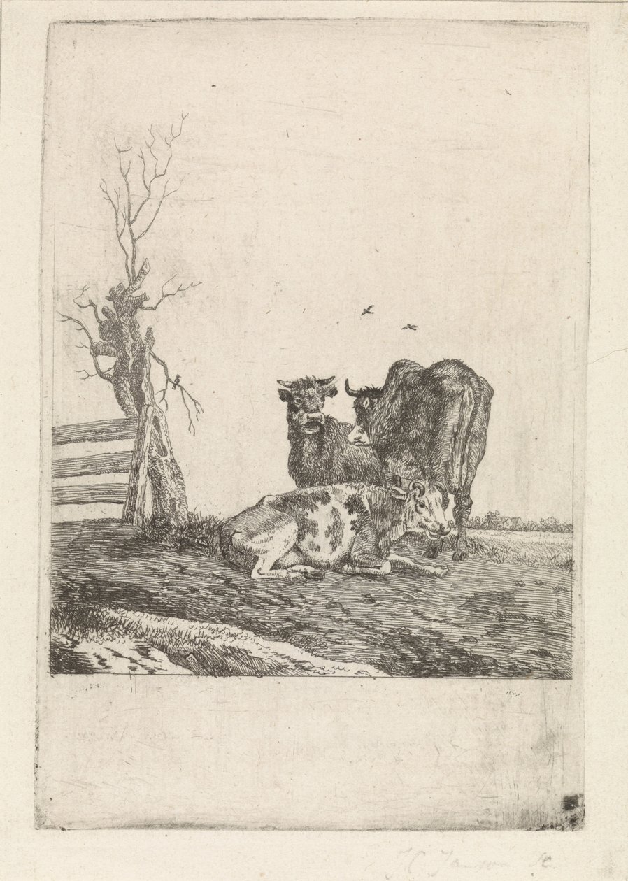 Landscape with Three Cows by Pieter Janson