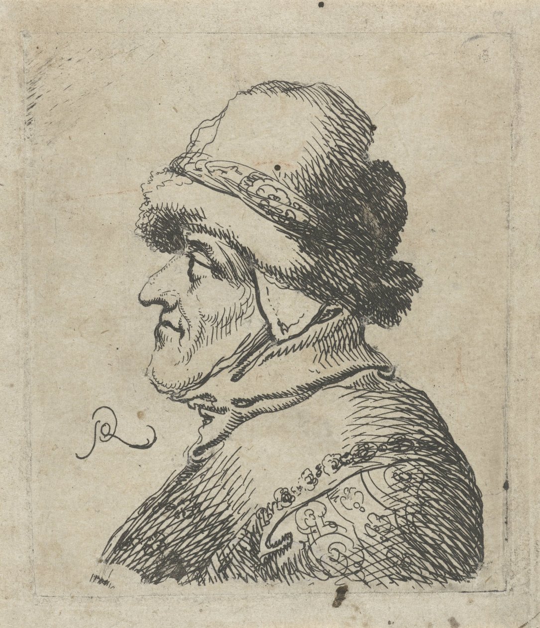 Head of an Old Man with Cap by Pieter Jansz Quast