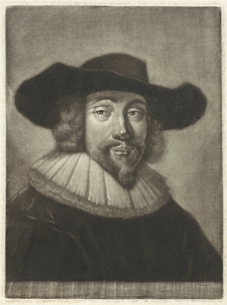 Portrait of a Man with a Hat and Collar by Pieter Louw