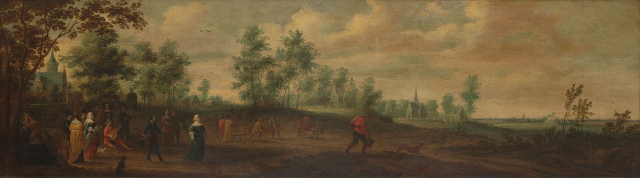 Landscape with a Couple Dancing by Pieter Meulener