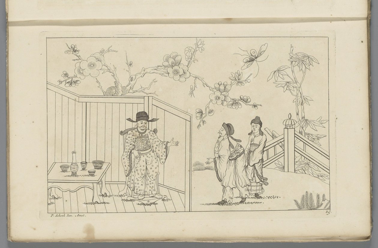 Richly Dressed Man in a Chair by a Set Table by Pieter Schenk (II)