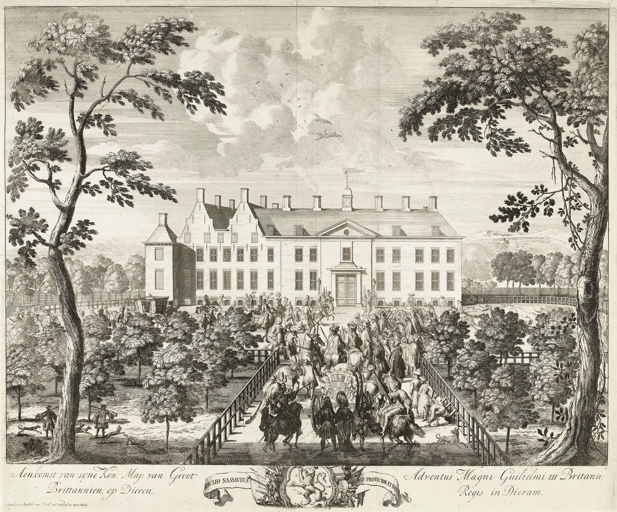 Arrival of William III at the Hunting Lodge, Hof te Dieren, 1691 by Pieter Schenk