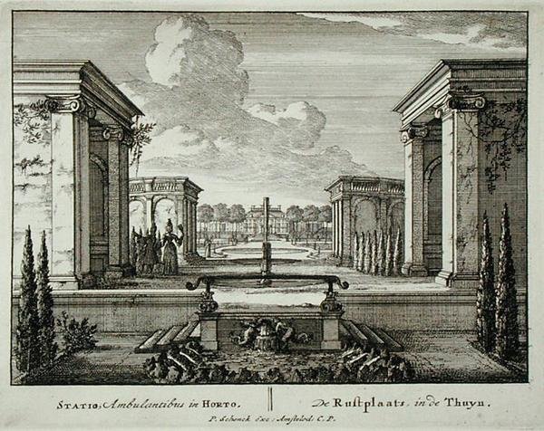 Resting place in a garden, from 