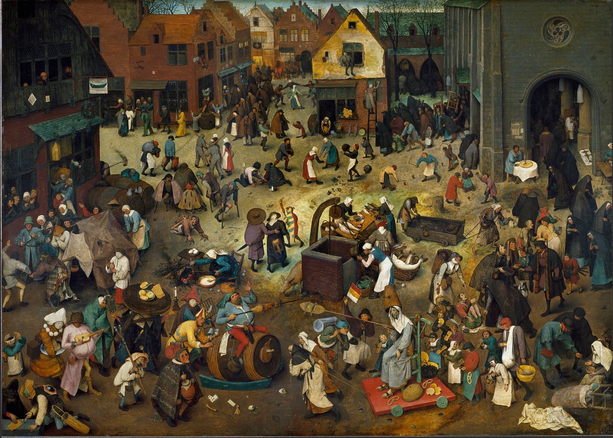 The fight of Carnival (Shrove Tuesday) and Careme by Pieter The Elder Brueghel