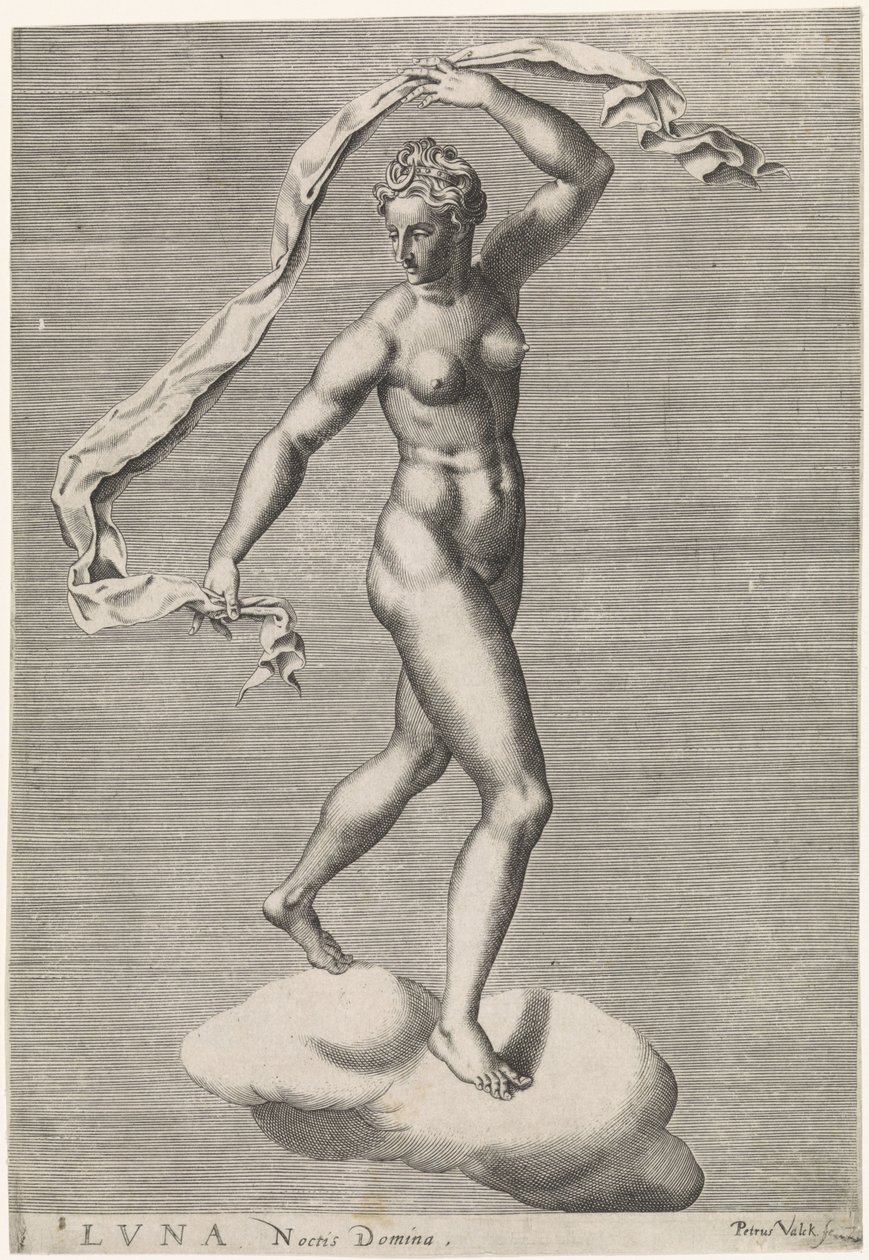 Diana as Luna on a cloud (The seven planets) by Pieter Valck