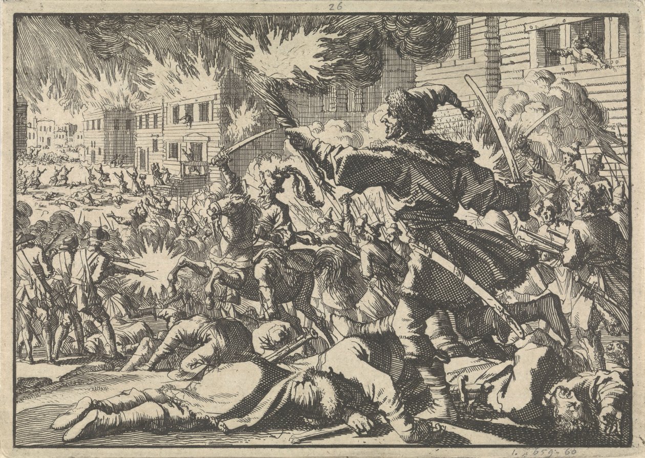 Fighting in the Streets of Moscow Between Russians and Poles in 1611 by Pieter Van der Aa