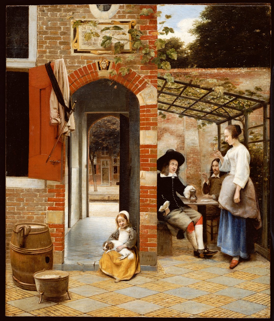 Courtyard of a House in Delft by Pieter de Hooch