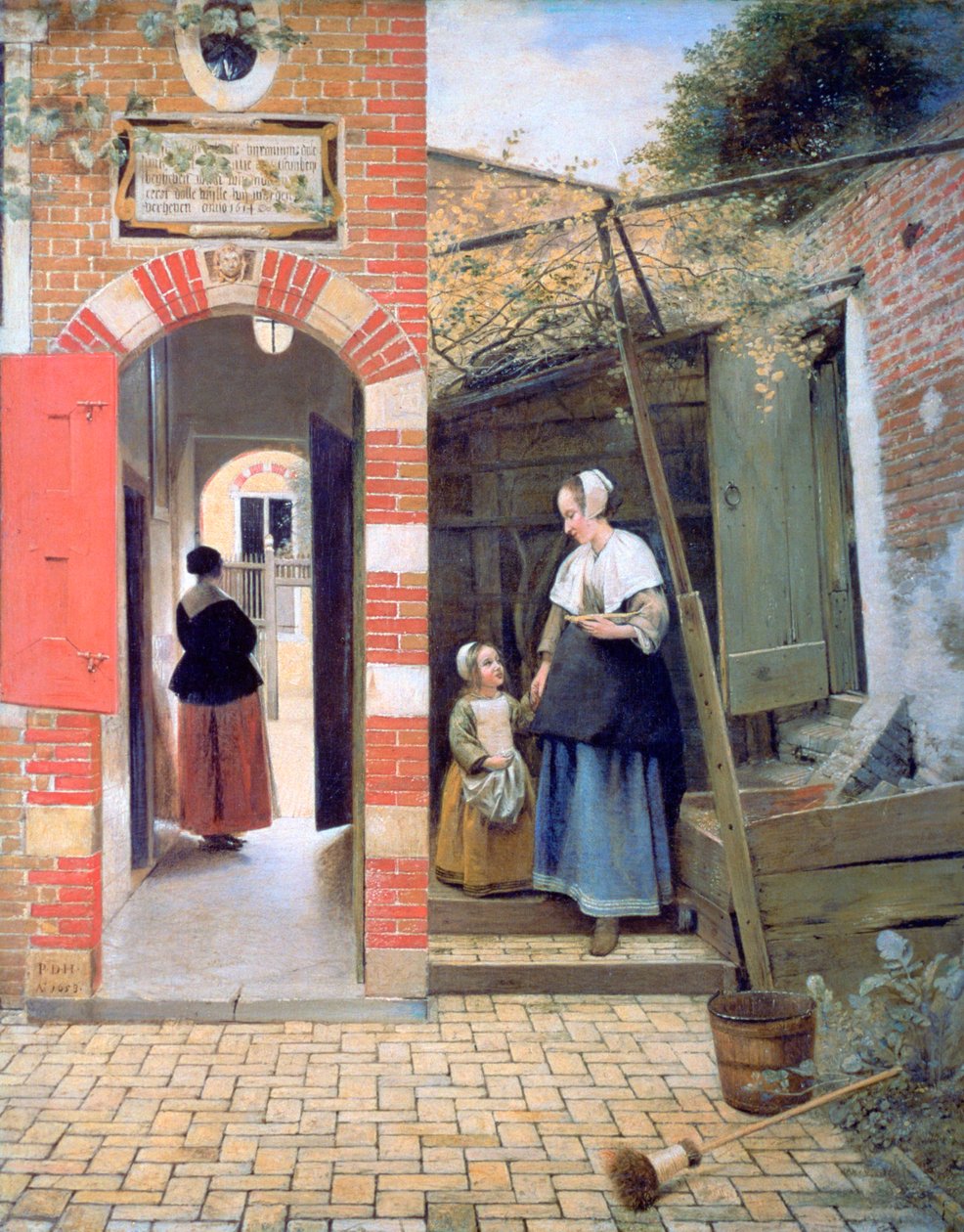 Courtyard of a House in Delft, 1658 by Pieter de Hooch